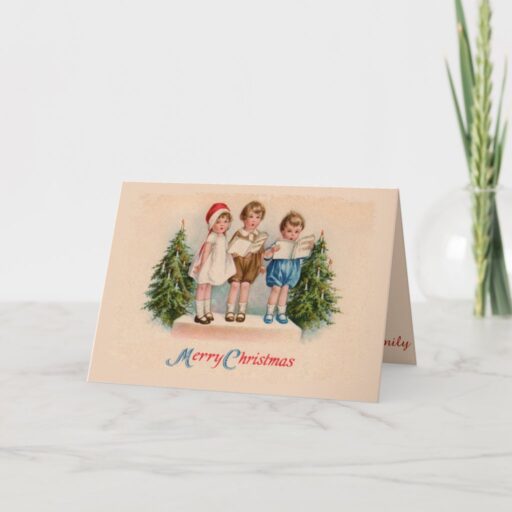 Caroling Kids Christmas Card