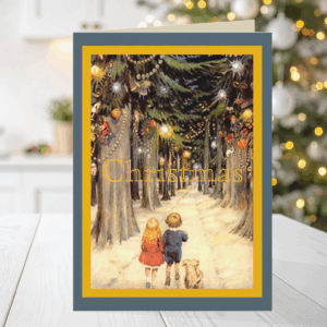 Children In Christmas Lane Card