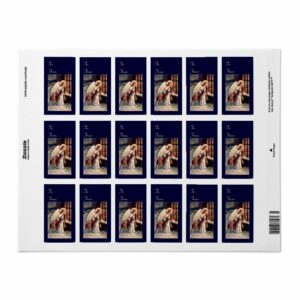 Angel with Deer Christmas Gift Tag Stickers