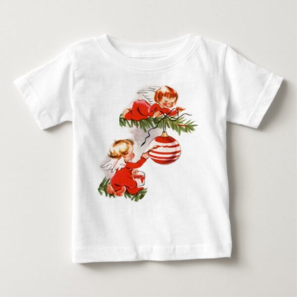 Angels Decorating the Christmas Tree Baby T-Shirt