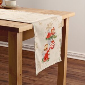 Angels Decorating the Christmas Tree Long Table Runner
