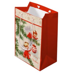 Angels Decorating the Christmas Tree Medium Gift Bag
