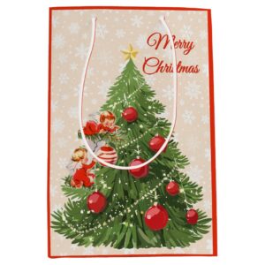 Angels Decorating the Christmas Tree Medium Gift Bag