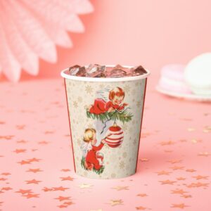 Angels Decorating the Christmas Tree Paper Cups
