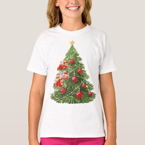 Angels Decorating the Christmas Tree T-Shirt