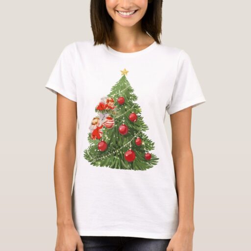 Angels Decorating the Christmas Tree T-Shirt