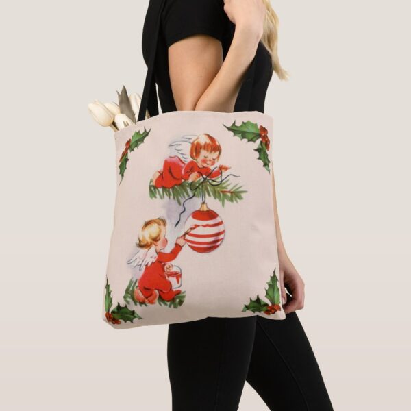Angels Decorating the Christmas Tree Tote Bag