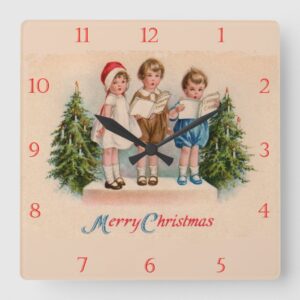 Caroling Kids Christmas Clock