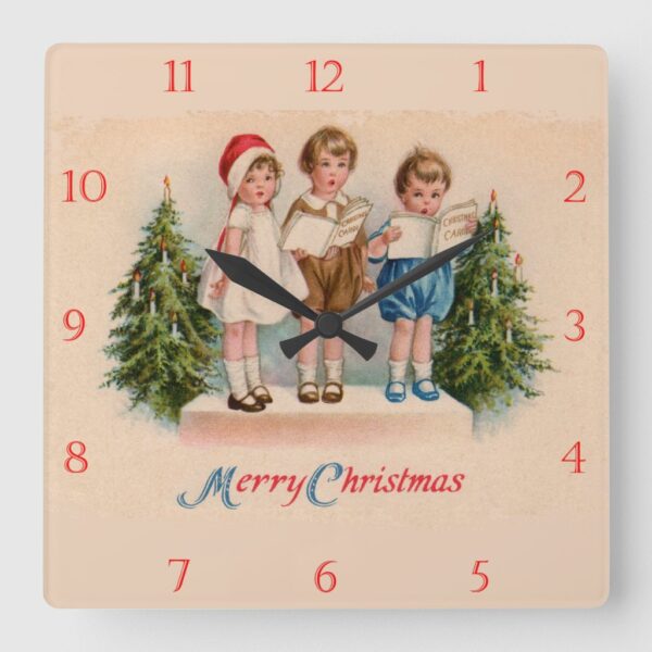 Caroling Kids Christmas Clock