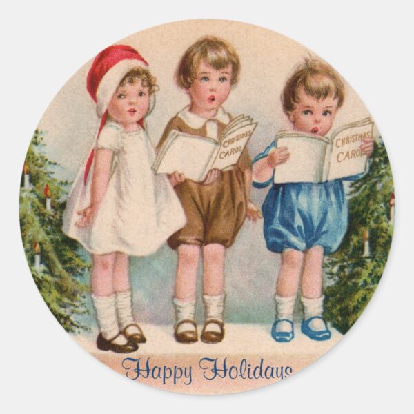 caroling_kids_happy_holidays_stickers-re3797a8265a44881ad5eb81e19eeb25b_zg2qos_1024.jpg Caroling Kids Happy Holidays Stickers. Sheet of 20.