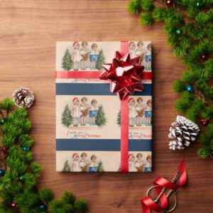 Caroling Kids Merry Christmas Wrapping Paper