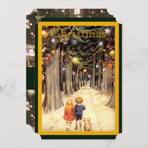 Children in Christmas Lane Flat Photocard