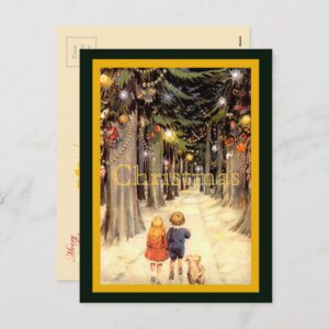 Children in Christmas Lane Postcard