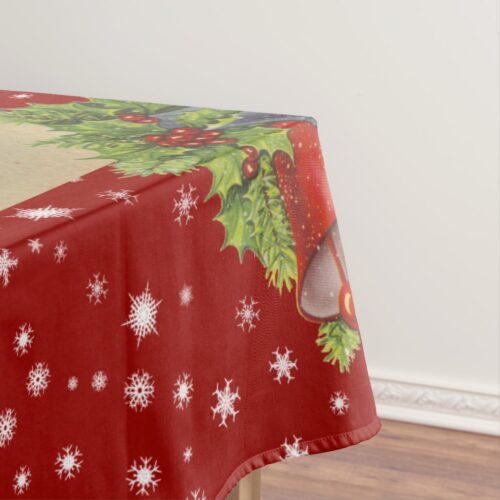 Christmas Bells Red Tablecloth