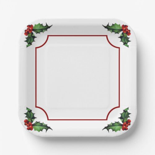 christmas_holly_paper_plates-re7585c0523bd4ac6bb3d458bbdf596d3_cmzdv_1024.jpg Christmas Holly Paper Plates. Set of 8.