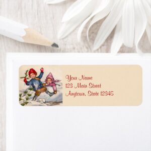 Christmas Kids in Snow Return Address Labels