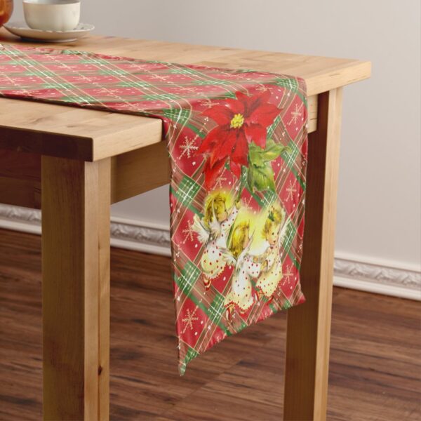 Christmas Plaid with Angels Long Table Runner