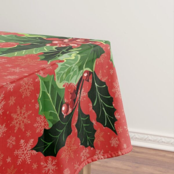 Christmas Train on Red Tablecloth