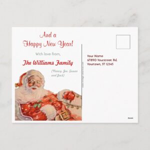 Customizable Santas Sleigh Ride Christmas Postcard