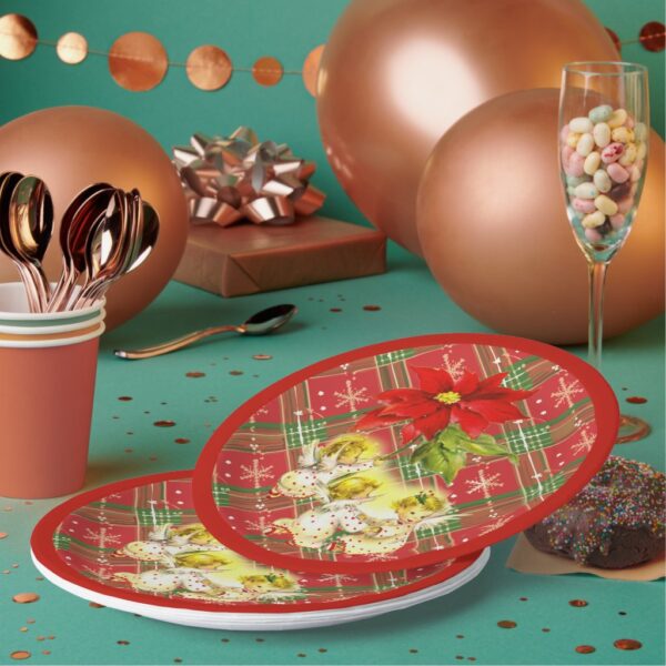 Dancing Baby Angels Christmas Paper Plates. Set of 8.