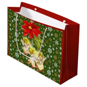 Dancing Baby Angels with Snowflakes Large Gift Bag