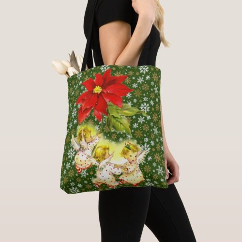 Dancing Baby Angels with Snowflakes Tote Bag