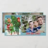 Three children bringing home the Christmas Tree Photocard