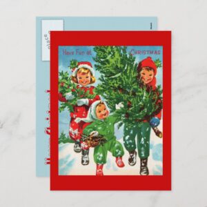Getting The Christmas Tree Postcard