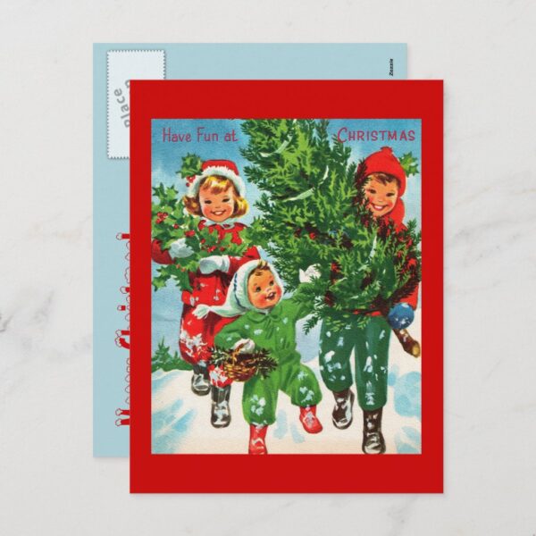 Getting The Christmas Tree Postcard