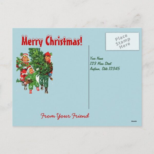 Getting The Christmas Tree Postcard