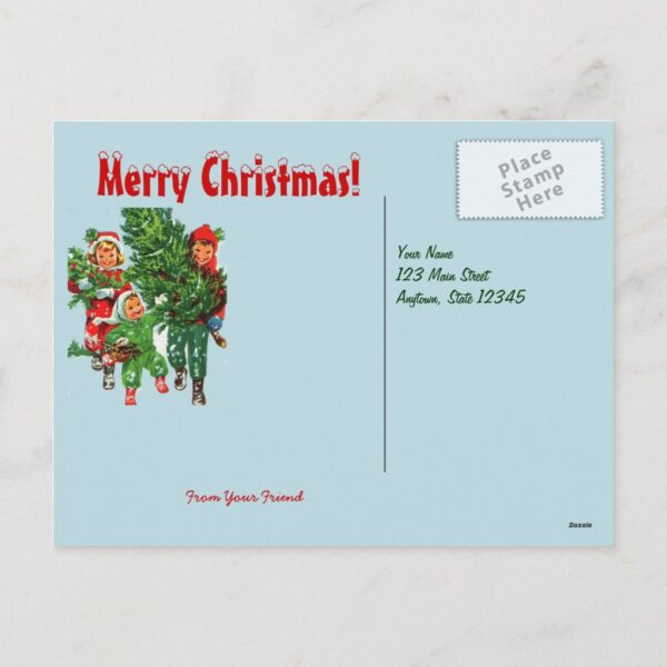 Getting The Christmas Tree Postcard