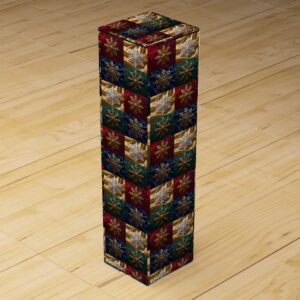 Gold Snowflakes on Image of Velvet Wine Box