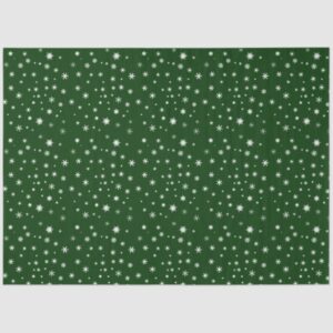 Green and White Snowflake Tissue Paper