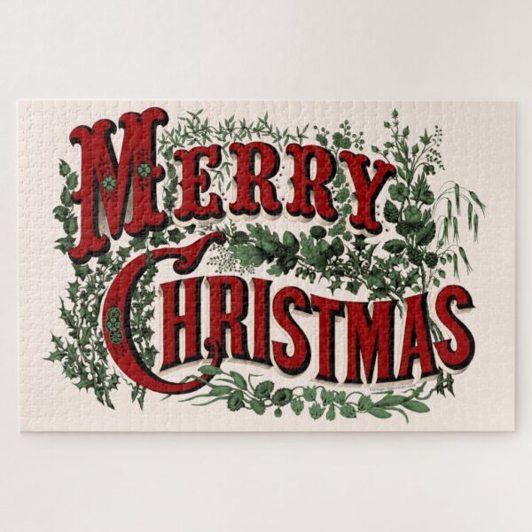 Merry Christmas - Red and Green Jigsaw Puzzle