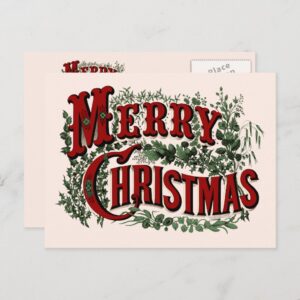 Merry Christmas - Red and Green Postcard