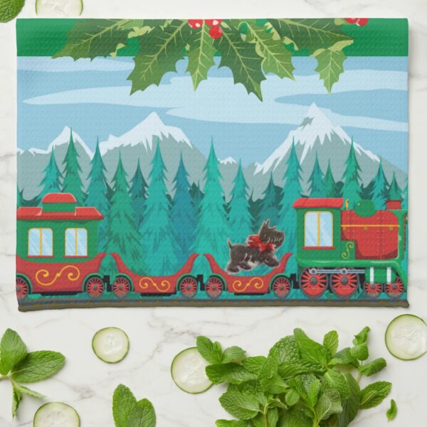 Merry Christmas Train Kitchen Towel