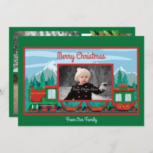 Merry Christmas Train Photo Holiday Card