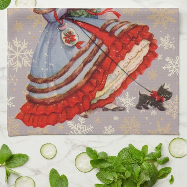 Old-Fashioned Christmas Shopping Kitchen Towel