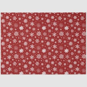 Red and White Large Snowflakes Tissue Paper