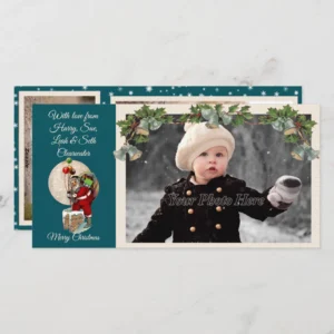 Santa in the Chimney Christmas Photocard