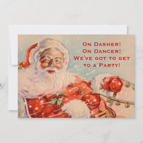 Santas Sleigh Ride Custom Party Invitation