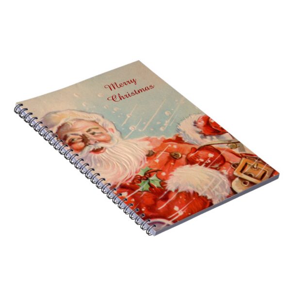 Santas Sleigh Ride Vintage Christmas Notebook