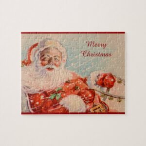 Santas Sleigh Ride Vintage Christmas Puzzle