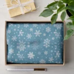 Snowflakes on Sky Blue Tissue Paper