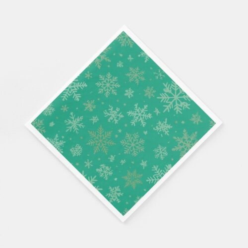 tiel_and_gold_snowflakes_napkins-r76d6e10cd6f444098906b54a1a780e06_zo8hl_1024.jpg Tiel and Gold Snowflakes Paper Napkins. Set of 50.