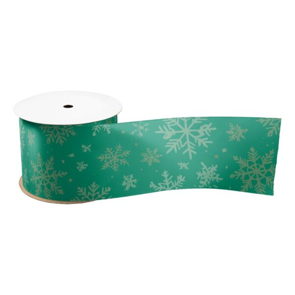 Tiel with Gold Snowflakes Satin Ribbon