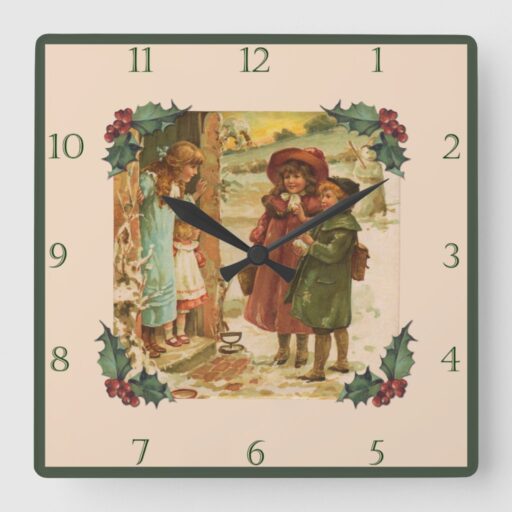 victorian_children_christmas_break_square_wall_clo_square_wall_clock-r71c9481d48de4ce797284007bba25f51_s0y4t_8byvr_1024.jpg Victorian Children Christmas Break Square Square Wall Clock