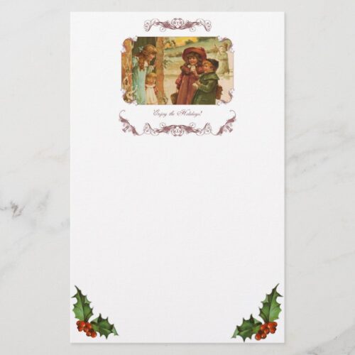 Victorian Children Christmas Stationery