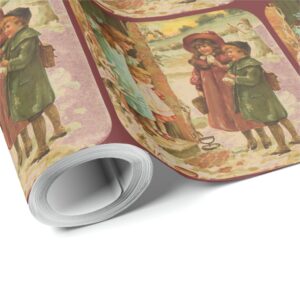 Victorian Children Christmas Wrapping Paper