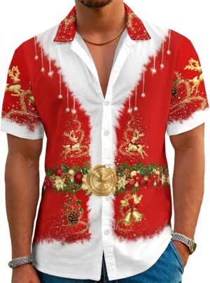 Hawaiian Christmas Santa Shirt